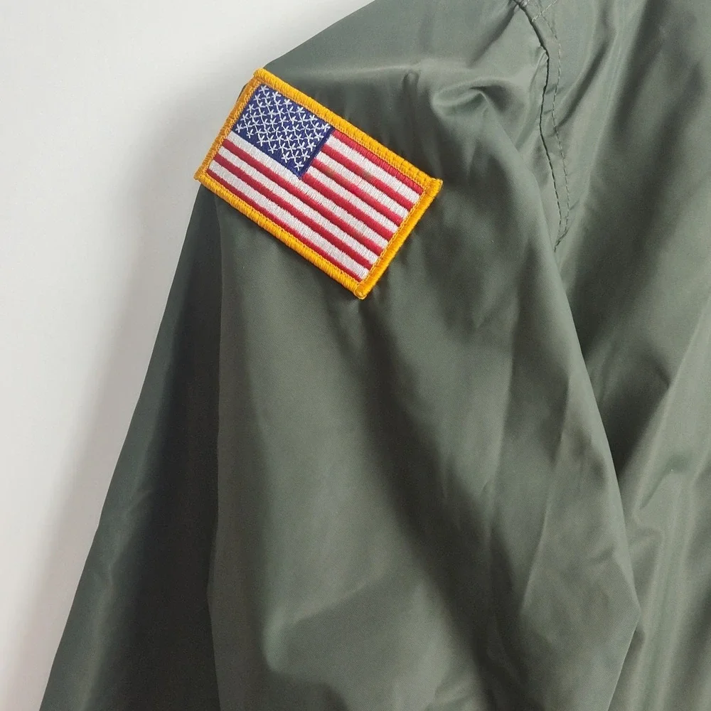 Rothco EAA Warbirds Flyer's Jacket Men's Intermediate Size 2XL Green Zip Patches